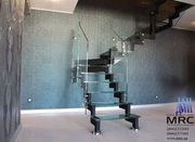 Стеклянная лестница для дома с цельностеклянным ограждением от ДОМ тм - foto 0