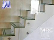 Маршевая стеклянная лестница для дома - foto 1